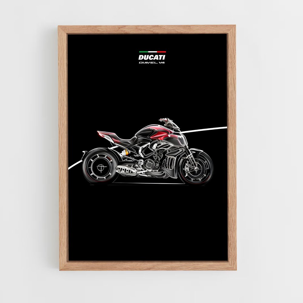 Poster Vitesse de la Diavel – affiche Ducati (vue 4)